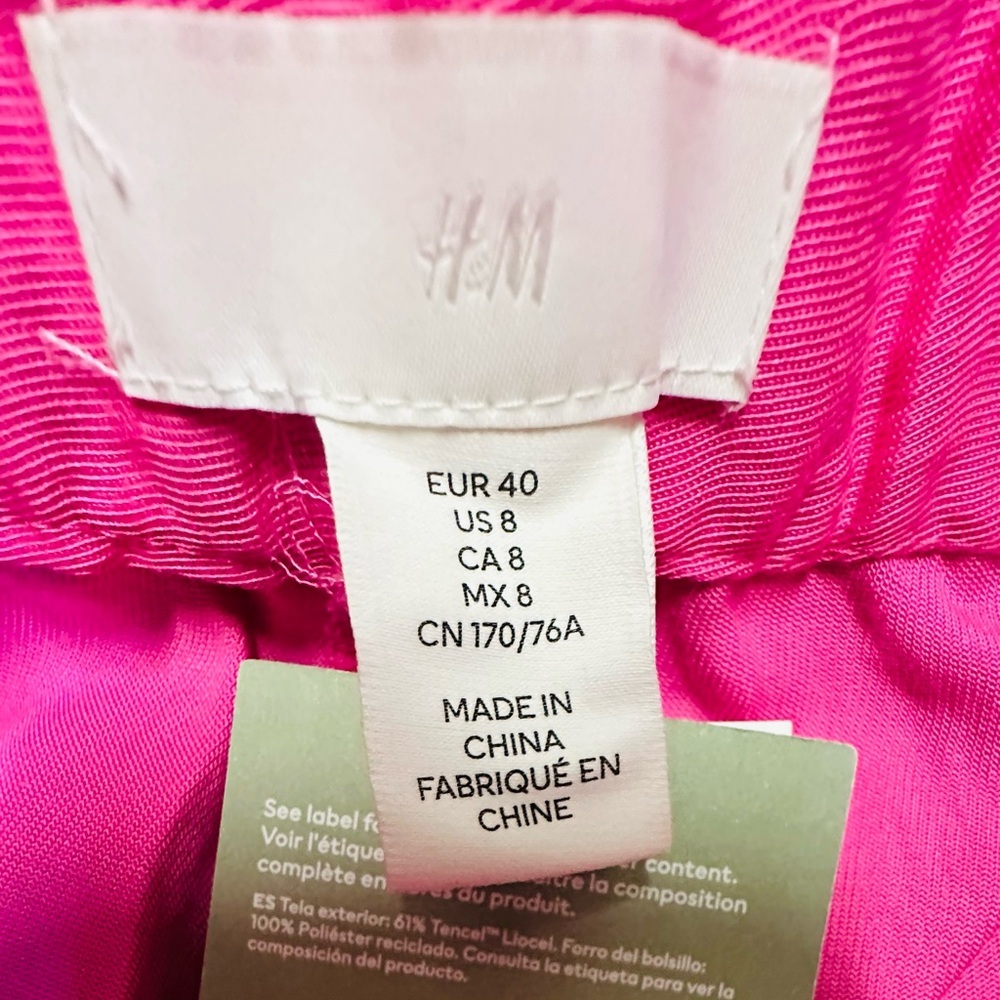 H&M Hot Pink Suit Set | Blazer Size S & Pants Size 8 | Barbiecore | NWT - Picture 15 of 16